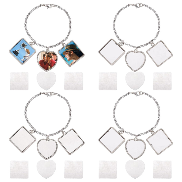 4 Sets Sublimation Bracelets Heat Transfer Bracelet Blanks
