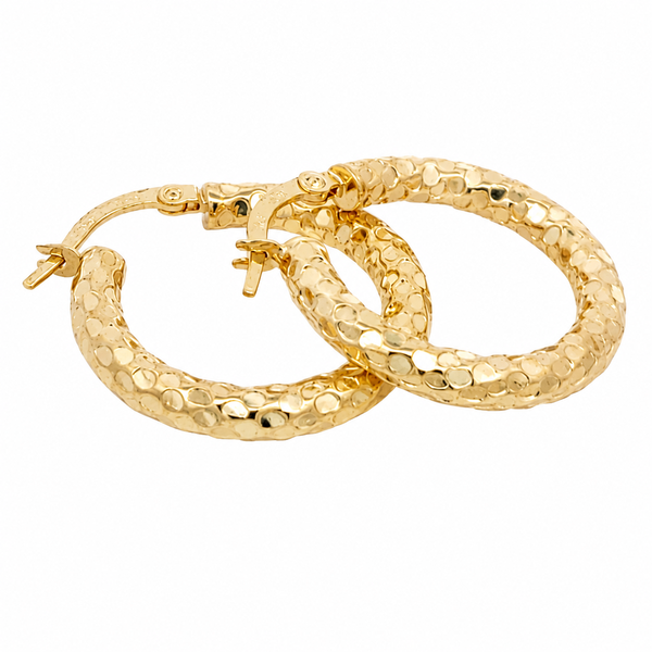 Vixen 9CT Yellow Gold Fancy Hoop Earrings 21.5mm