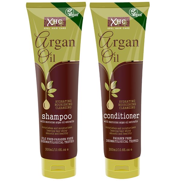 Xpel Hair Care Vegan Moroccan Argan Oil Shampoo &amp; Conditioner Set - 300ml - 2 Pack