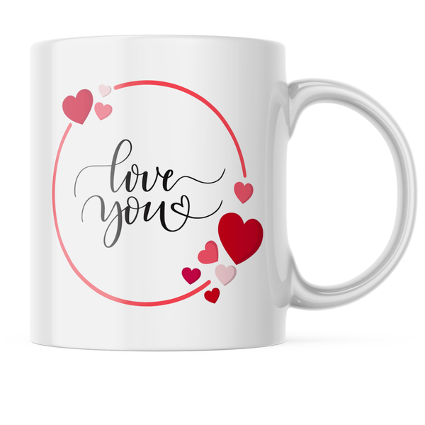 Ceramic Love you Mug - White - 11 OZ