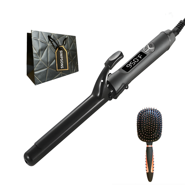 Sokany - Rapid Heating Curling Iron 950 F , Hair Brush &amp; Simpsons Bag