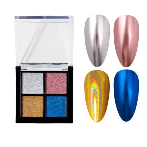 4 in 1 Color Pressed Solid Mirror Chrome Powder for Nail Art - No. 12