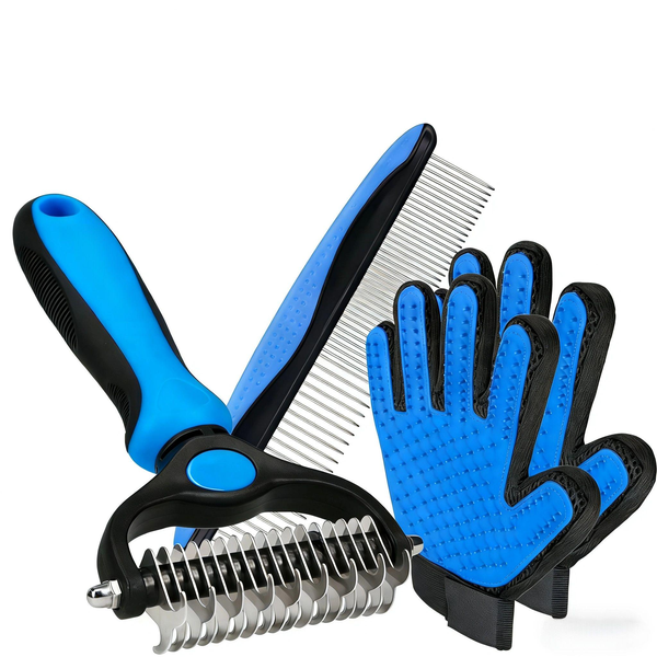 Pet Grooming Brush - Double Sided 9/17 Teeth Deshedding Comb for Dogs &amp;Cats
