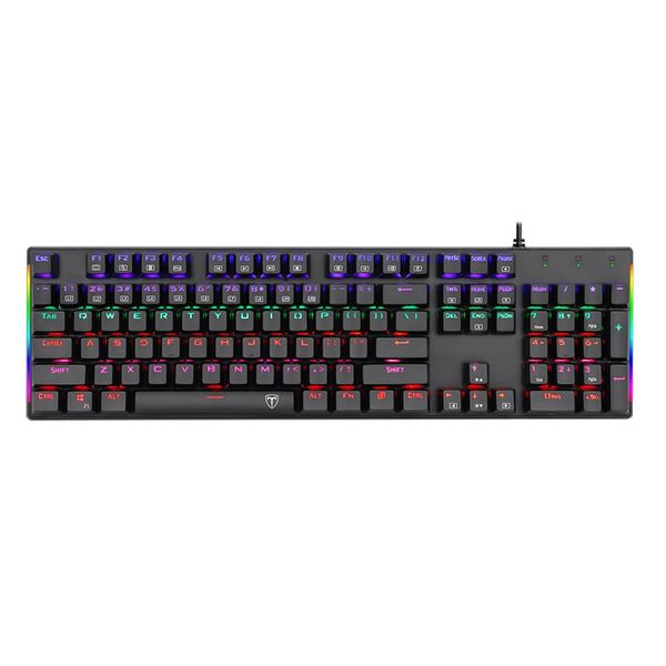 T-DAGGER Naxos Rainbow Colour Lighting Mechanical Gaming Keyboard - Black