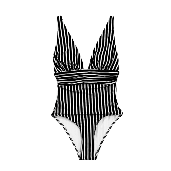 Edendiva's Striped One Piece Swimwear