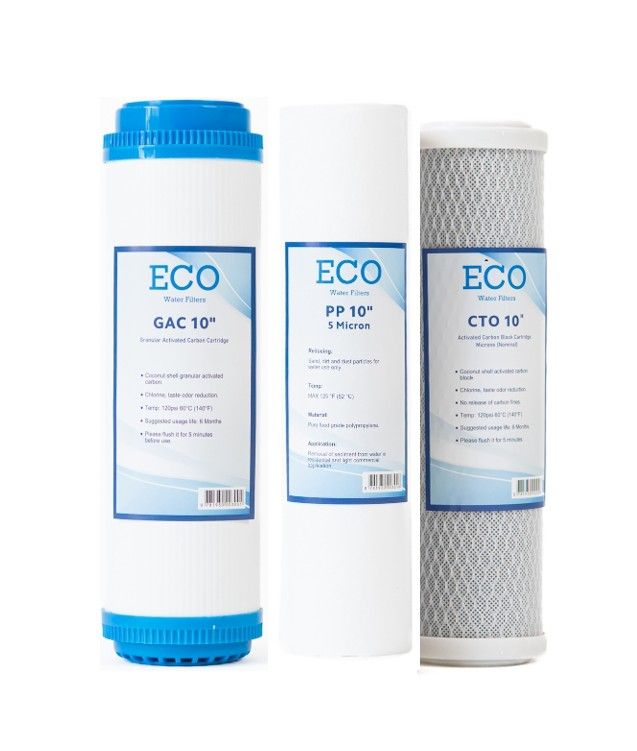 Eco Water Filter 10 inch Replacement Cartridge 3-Pack