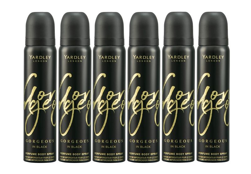 Yardley Gorgeous in Black Perfume Body Spray 6 x 90ml