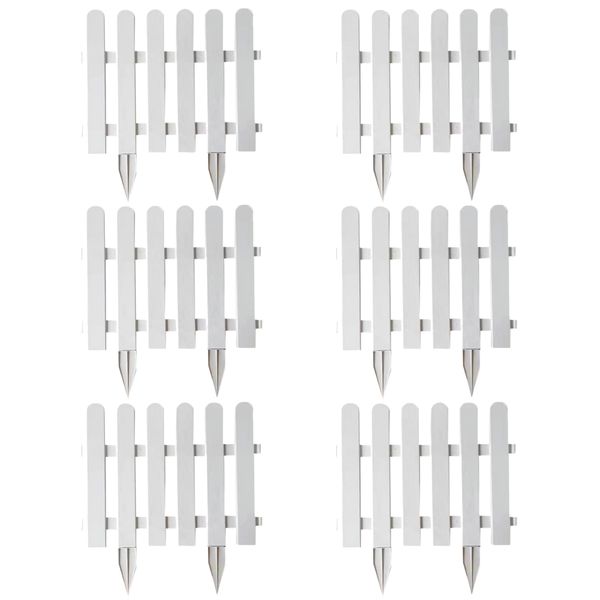 6 Piece PVC Garden White Fencing