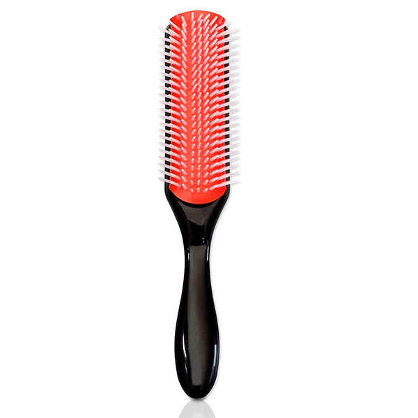 9 Row Anti Static, Detangling, Curling and Styling Hair Brush - Black