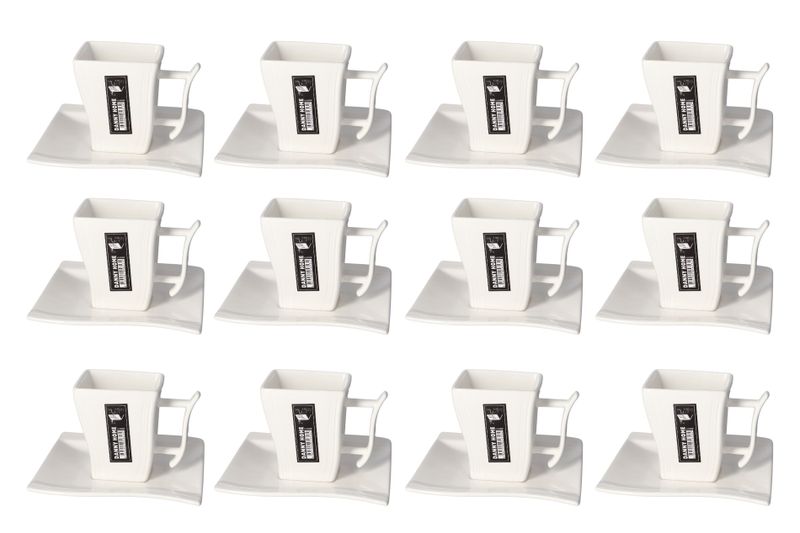 Danny Home Cappuccino, Coffee ,Tea Cups Set with Saucer - 12 Piece 200ml