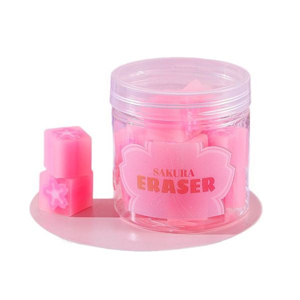 Pink Mini Erasers in a Bucket