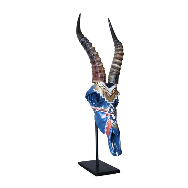 Natural Blesbuck Skull Wall Mount African Pattern