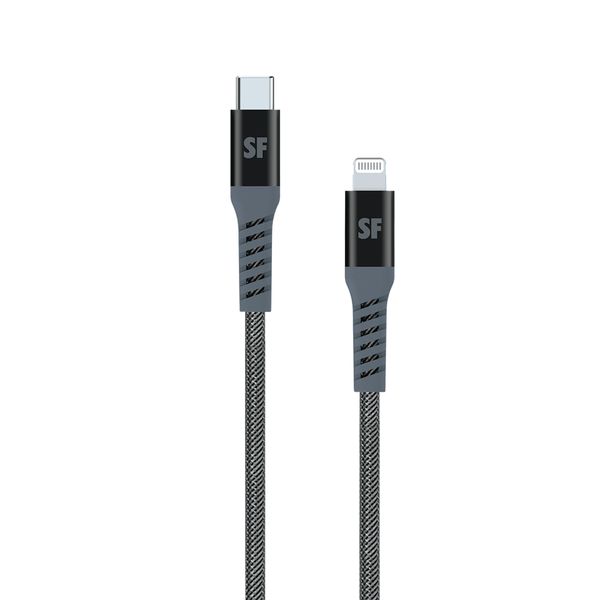 SUPA FLY Signature Series 60W USB-C to MFI Lightning Fast Charge Cable 1.2m - Black