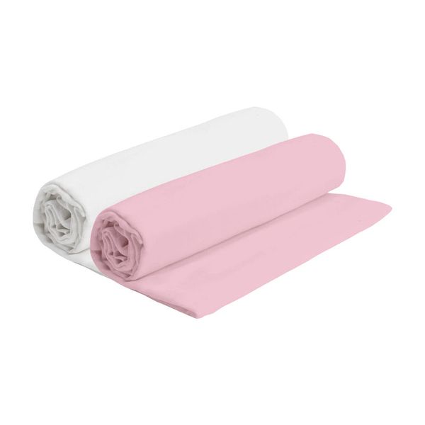Baby Receiving Blanket - White &amp; Pink image