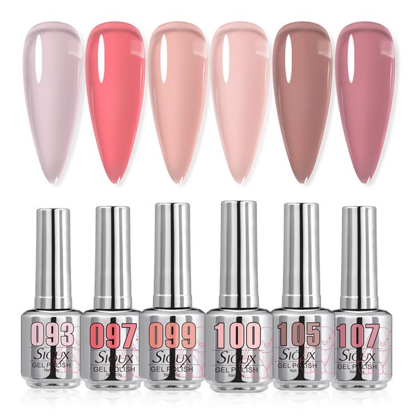 Sioux Blush Jelly Gel Polish Collection - 6 Piece (15ml Each)