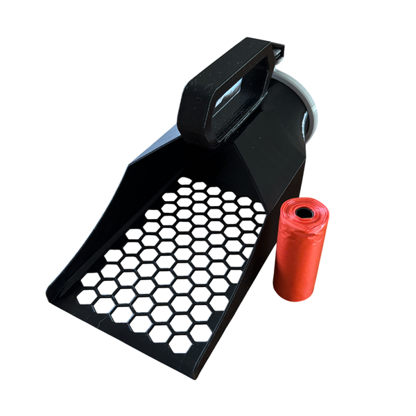 Cat Litter Scoop with Bag Holder &amp; Trash Bags Included