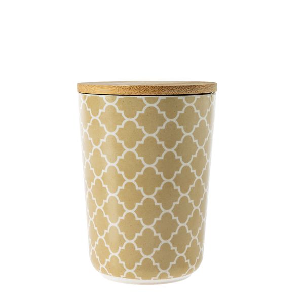 George &amp; Mason - Trellis Bamboo Fibre Canister Round 10.5x14.5cm