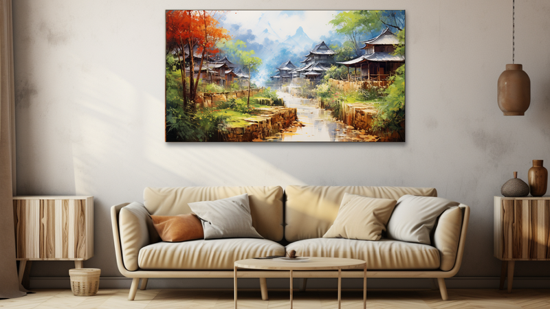 Canvas Wall Art - Village Vista Abstract - HD0085
