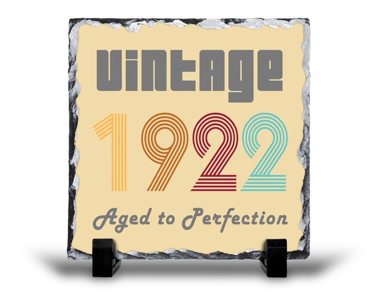 Vintage 1922 Aged To Perfection 100th Birthday Gift Rock Slate