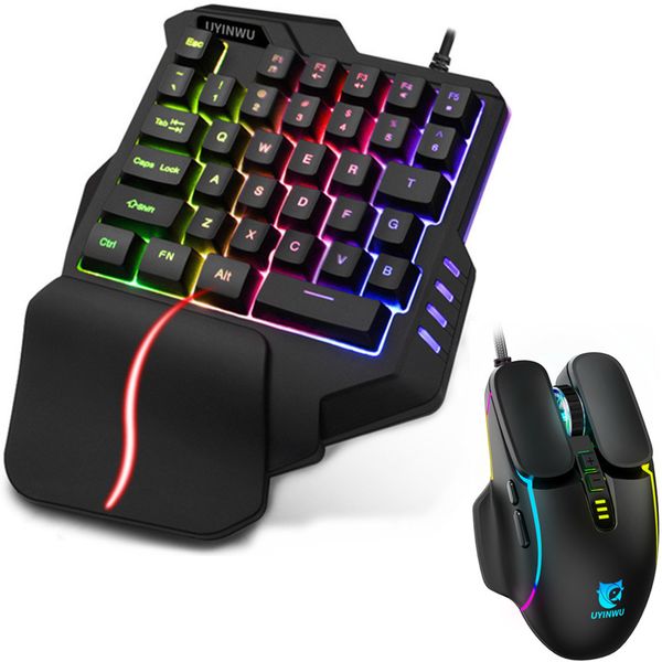 UYINWU One-Handed Gaming Keyboard + Gaming Mouse - UG18L