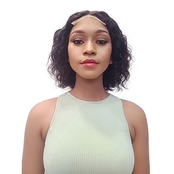 Brazilian/Peruvian Virgin Hair Water Wave Curly 4x4 Lace Wig 10'' Glueless