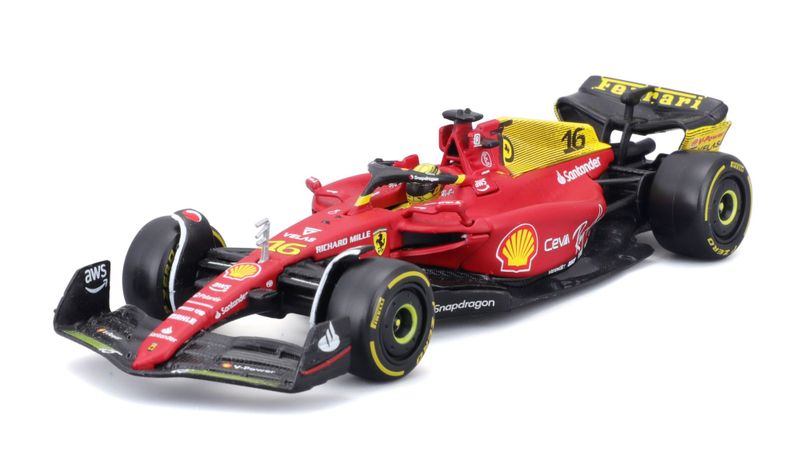 Bburago 1/43 Ferrari F1-75 2022 Monza Ed. - Hard Case #16 Charles Leclerc