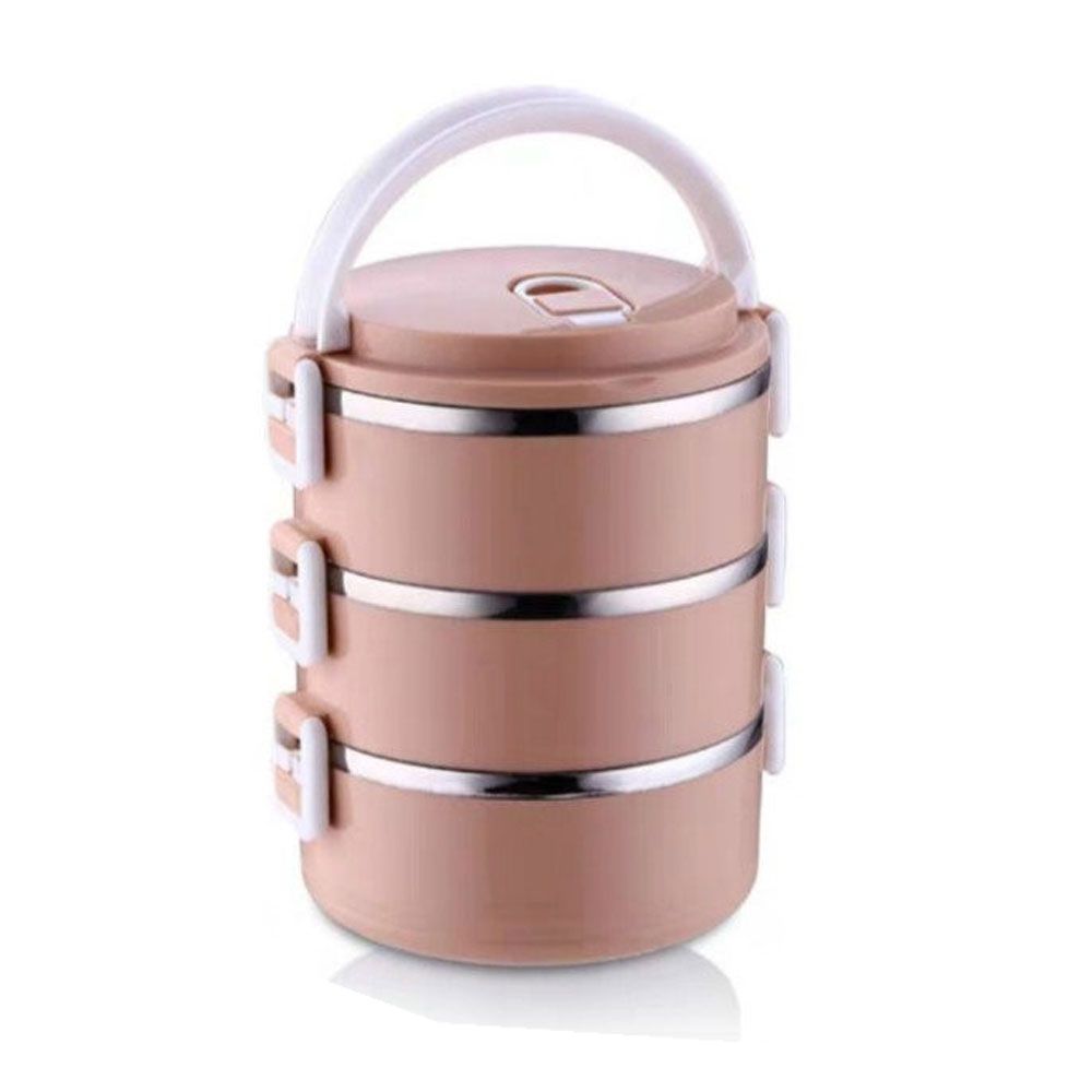 Portable Thermal Insulated Stainless Steel Triple Layer Lunch Box ...