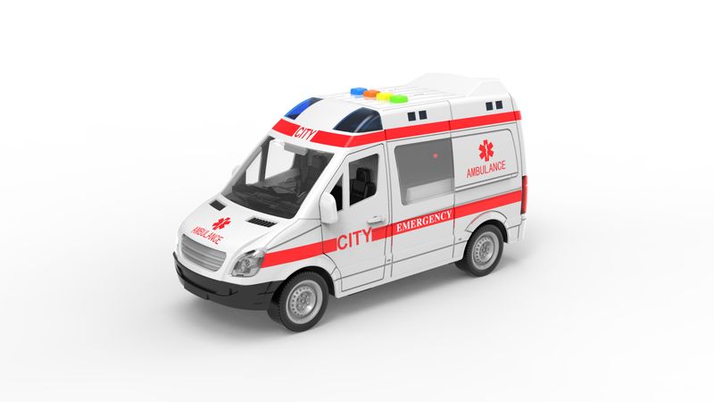 Toys of BOLDCUBE - 1:16 Friction-Powered Ambulance Van