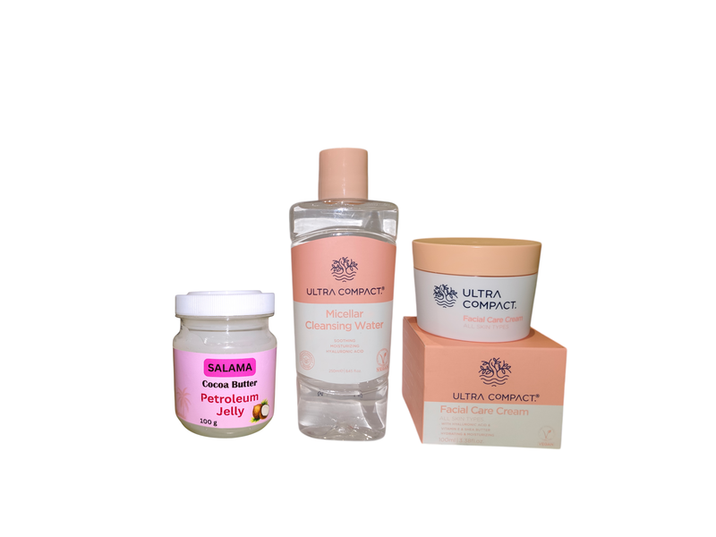 Micellar Cleansing Water, Facial Care Cream &amp; Salama Petroleum Jelly