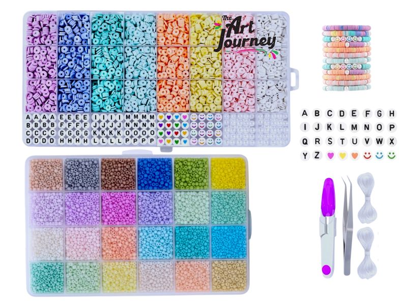 The Art Journey Macaron Dream Beads - Pastel Clay and Seed Beads Collection