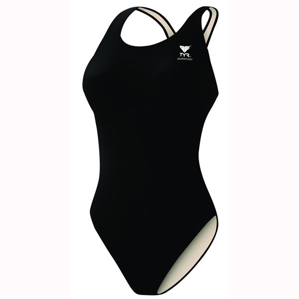TYR Durafast Elite Solid Maxfit Bathing Suit with Lower Leg - Black