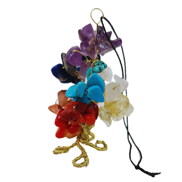 Balance &amp; Energy Chakra Gem Tree Rearview Mirror Charm