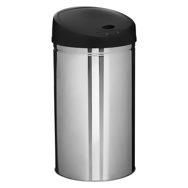 5five Silver Cylindrical Motion-Sensor Bin 42Lt
