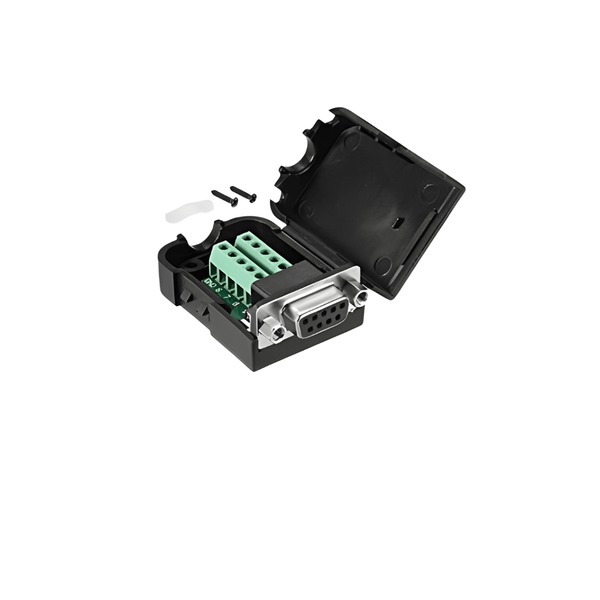 HKD DE9S 9-Pin Female D-SUB Screw Terminal Connector with Case