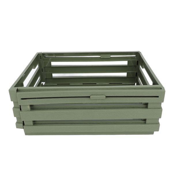 Retractable PP Storage Box 30.5-51.5cm Stackable Organizer Bin Green