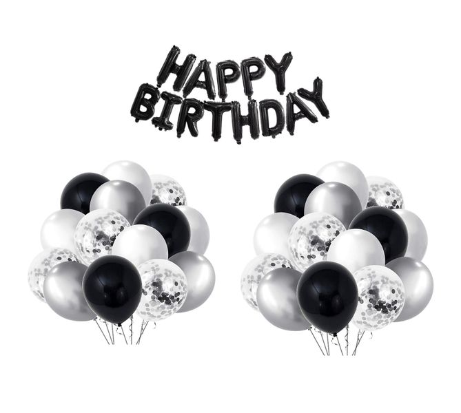 Black and Silver Happy Birthday Theme