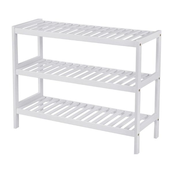 Bragg Dili 3-Tier Shoe Rack Storage Shelves, White