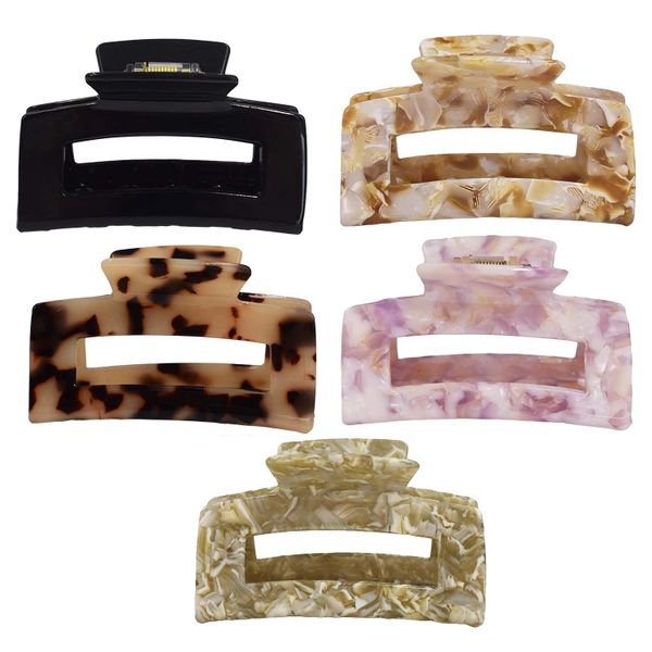 Set of 5 8cm Long Smooth Hair Claw Clips