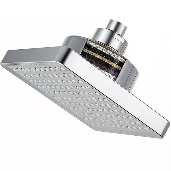 High Pressure Rain Shower Head with Filtered - 6" Square Showerhead Filter