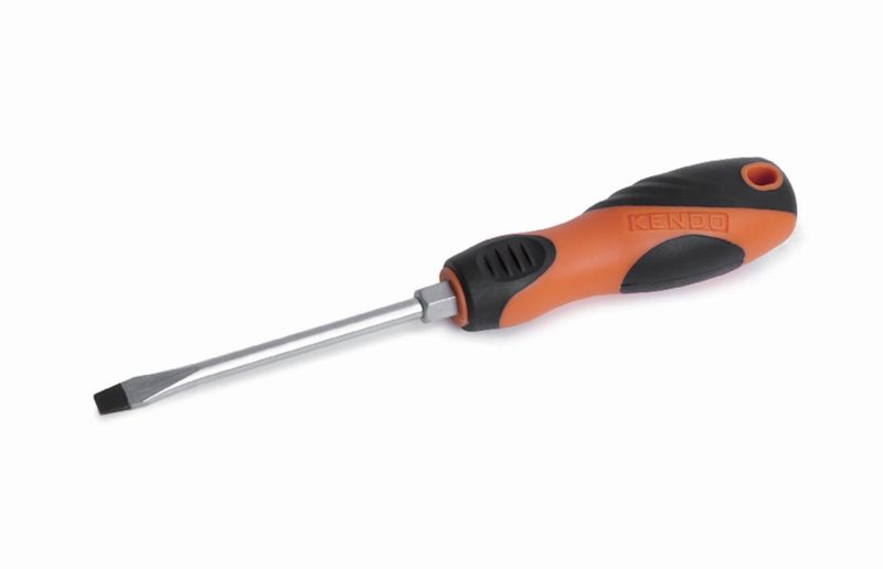 Kendo Slotted Screwdriver with Hex Bolster 8x200mm