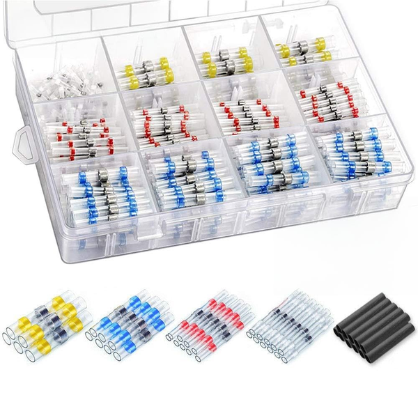 500Piece Solder Seal Wire Connectors Kit Solder Seal Butt Connectors