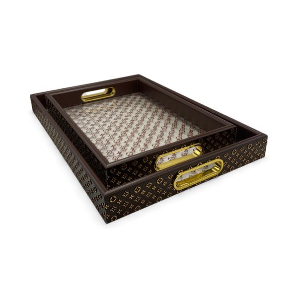 Luxury Rectangular Tray Set 2-Piece 41x28cm and 33x22cm Home Décor