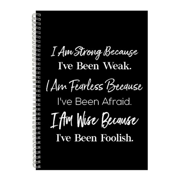 Strong A4 Notebook Spiral Lined Motivational Saying Graphic Notepad Gift153
