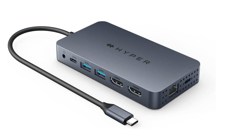 HyperDrive Dual 4K HDMI 10-in-1 USB-C Hub For M1, M2 &amp; M3 MacBooks - Blue