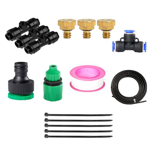 Garden Outdoor Irrigation Misting Cooling System Kit - 21 Piece