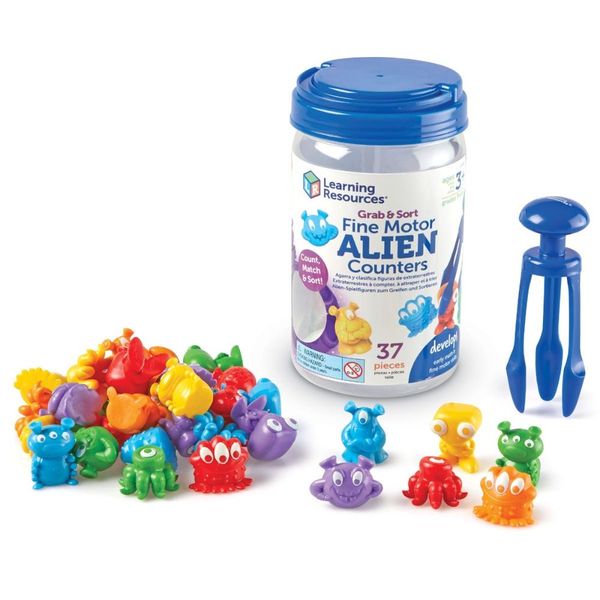 Learning Resources Grab &amp; Sort Fine Motor Alien Counters