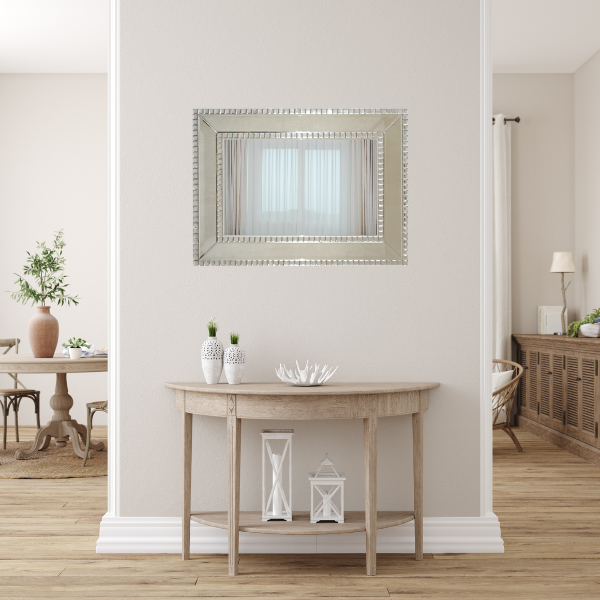 Luxury Rectangle Wall Mirror with Mini Mosaic Tile Frame - 805mm x 595mm