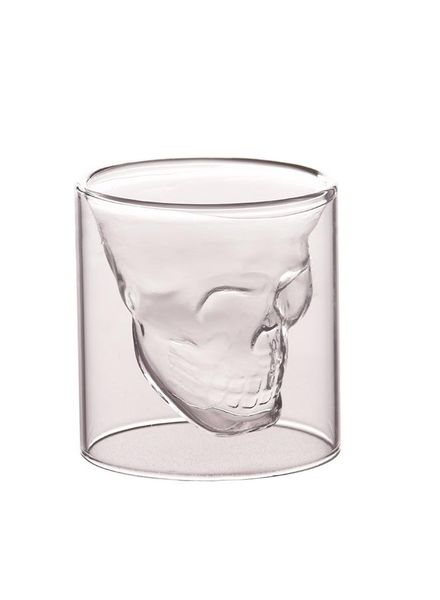 Skull Coffee Mug Clear Double Crystal Glass Mug 75ml