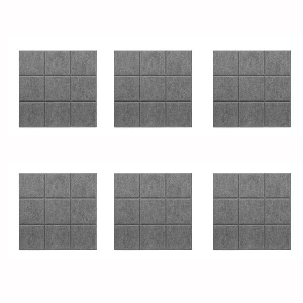 6 Pieces Nine-grid Felt Wall Sticker Message Board Display Frame