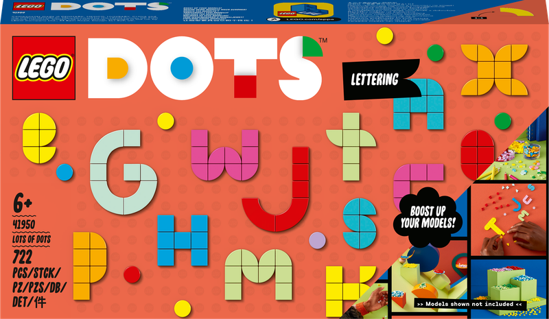 LEGO® DOTS Lots of DOTS – Lettering 41950 DIY Craft Decoration Kit (722 Pieces)